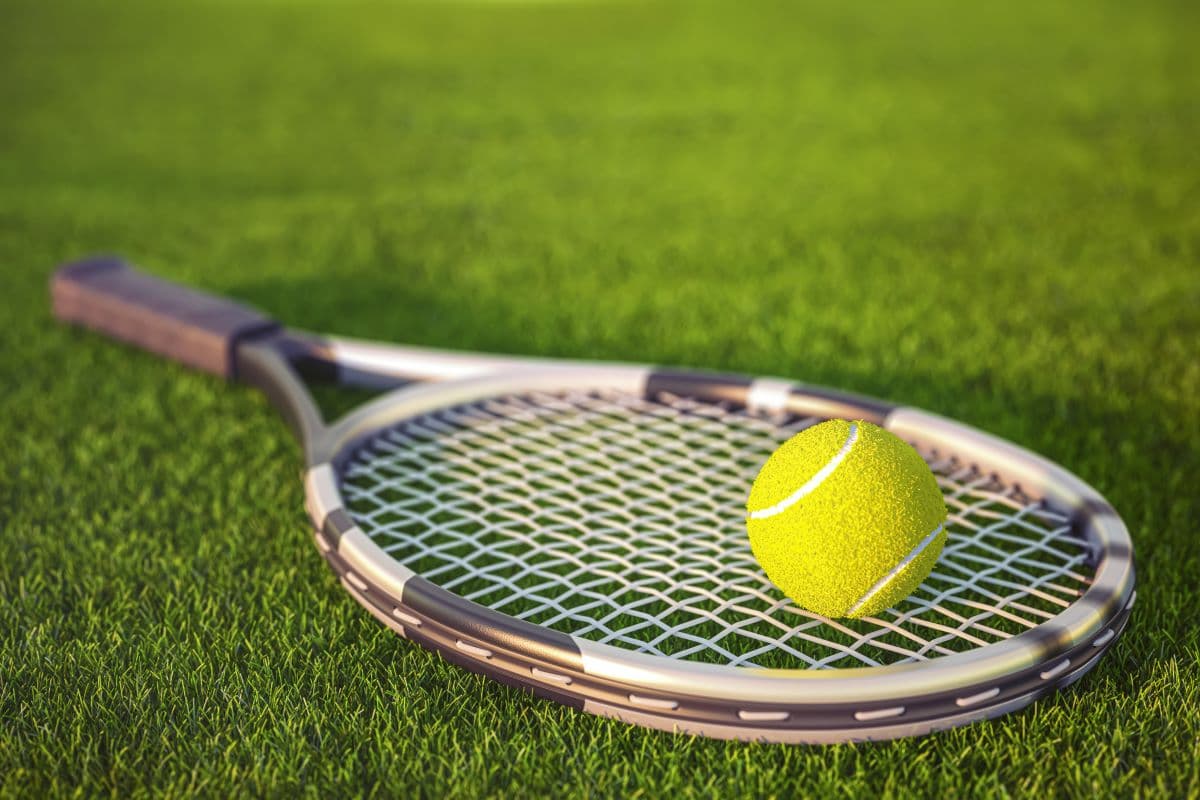 Tennis racket and ball